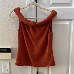 Zara Rust Off Shoulder Top